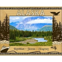 Alaska-ketchikan-Juneau-Skagway Laser graved drveni okvir okvira za slike X7