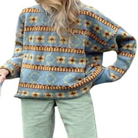 Ženski džemperi Pulover s dugim rukavima cvjetni korektni vintage prevelizirani džemper