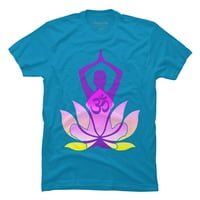 OM Namaste Lotus cvijet joga muški tirkizni plavi grafički grafički tee - Dizajn od strane ljudi s