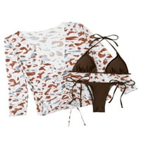 Sanviglor Dame kupaći kostimi cvjetni print plivajući bikini setovi push up kupaći kostim tri ženske