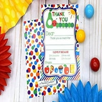Sretan gladan Caterpillar tematski hvala beleškama za djecu, deset 4 5,5 popunite prazne kartice sa