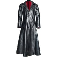 Zimski kaputi za muškarce Muški modni gotički dugi kaput kožni kaput FAU kožne jakne jakne S-5XL, crvena,
