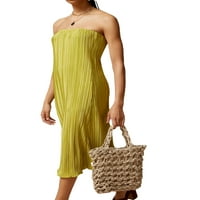 Thaisu ženska ljetna cijev vrhunska haljina, bez rukava bez rukava na plaži