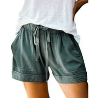 Dyfzdhu Žene Comfy vučne šarene kratke hlače za elastične strugove Ljetne casual labave srednje uspomene