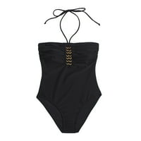Puawkoer žensko odijelo za kupanje kupaći kostim metalni prsten visoki rez Monokini Shapewear Bikini