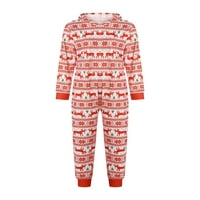 MUBINEO Obiteljski božićni pidžami, dugi rukav Zip up kombinezon sa kapuljačom za odrasle i djecu