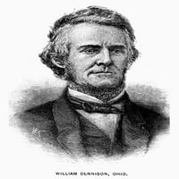 William Dennison. Nwhig i republički političar iz Ohija. Graviranje drveta, C1860. Poster Print by