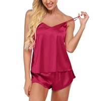 SKPBlutn Plus veličine donje rublje pidžama za žene satenske kratke hlače Noćna odjeća na spavaćice za spavanje vruće ružičaste