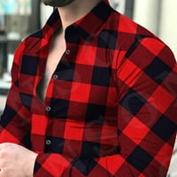 Outfmvch s dugim rukavima za muškarce nova majica modni korekcijski karirani poprečni košulje kauzalne