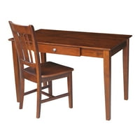 Lanagan pravokutni pisaći stol i stolica, osnovni materijal: puno drveta, vrhunske vrste drveta: gumenim
