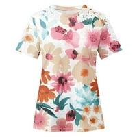Proljetni vrhovi za žene kratki rukav bluze trendy čipke Thirt Dressy casual cvijet
