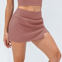 Finelylove ženske joge kratke hlače Ženske kratke hlače Srednji pojas Rise Yoga čvrsta ružičasta L