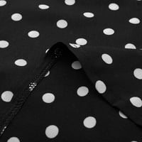 Cleance Ženske bluze Dressy rukava Polka Dot bluza Ležerne prilike Modni V-izrez Bluze, crna, 5xl
