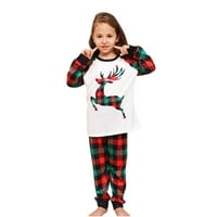 Virmaxy podudarna porodična pidžama setovi Božićna toddler Snowflake Moose Print majica s dugim rukavima