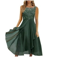 Qolati ženska elegantna koktel haljina modna V izrez Cvjetni vez elegantna duga haljina vintage ruffle