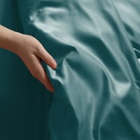 Povećava TC Saten Teal Long STAPLE Pamuk Duvet Set, King California King