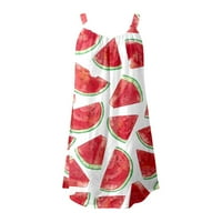 Žene Labave haljine Ljetne mini pamučne špagete remenske haljine Turtle Ispis Ležerne prilike za kupalište