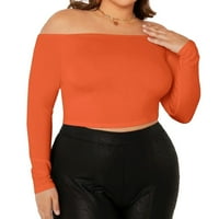 Ženske plus veličine T-majice Ležerne prilike sa ramena narančasta 4xl