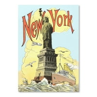 Americanflat statuu slobode sa brodom pronađenim slikama Pritisnite Art Art Print
