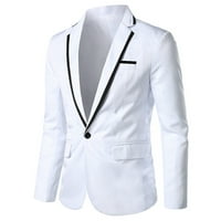 Ketyyh-Chn Blazer jakne za muškarce poslovna uredska radna lady solid gumb odijelo jakne kaput l, bijeli