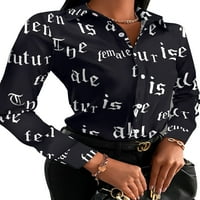Enjiwell Ženska leopardska majica za ispis kontrastnog boja barokne radne odjeće Bluze