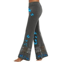 Yoga hlače gamaše za žene nove žene čipke Šuplja široka noga casual hlače leptir print sportski joga hlače