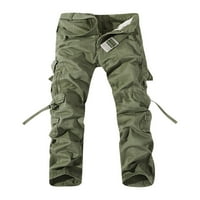 Muške hlače za čišćenje labave više džepa opterećene kombinezone na otvorenom ležerne hlače hlače zelena