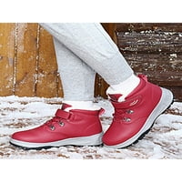 Muški zimski čizbi plišani obloženi toplim čizme FAU krzno čizme za snijeg vanjski non kliznite gležnjače ptising Comfort Walking Cipele ženske crvene boje 7.5