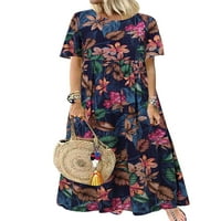 Ljetna labava kaftna haljina za žene cvjetne ljuljačke tuničke maxi haljine modne boemske plaže dugim