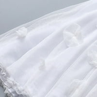 NJSHNMN Cvjetne djevojke Drvene haljine za vjenčanje vjenčanih zabava haljine, 110, bijelo