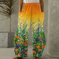 Teretne pantalone za žensko čišćenje ispod 20 dolara, Ležerni labavi džep tiskani joga hlače za žene