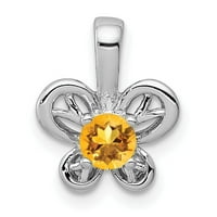 Sterling srebrni žuti citrinski privjesak šarm ogrlica za rođenje u novembra Fini nakit za žene poklone