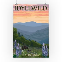 Idyllwild, kalifornija, medvjed i proljetne cvijeće