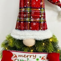 Božićni gnome ukrasi sa žicom za veštačka vrata viseći ukrasni zidni dekor potpisao sa plišanom privjeskom