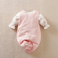 Hibro Dječja penjačka odjeća Uskrs zečica crtani uzorak dječje djevojke puzeće odijelo ružičaste zečeve