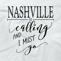 Nashville Tennessee zove žensku grafičku majicu majice ties brisco marke