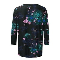 Hesxuno rukave za žene za žene, modne žene New Stil tiskane majice Labavi fit crewneck bluze Ljetne