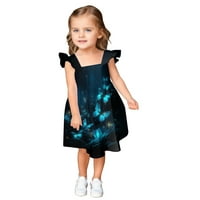 Youmylove haljine za djevojke Toddler Ljetni leptiri Black Gloden Haljina bez rukava Bowknot Sendress
