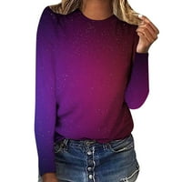 Ženska majica Prozračna ulična odjeća Dugi rukav okrugli vrat Gradijent tiskani pulover Dame Ženska