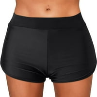 Dabuliu Swim kratke hlače za žene plus veličine visoko izgubljene kratke hlače Black Boyleg Slatke plaže