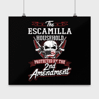 Prezime Escamilla Poster - Domaćinstvo zaštićeno 2. drugom Amandmanom - Personalizirani ljubitelji pištolja