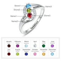 Personalizirana imena Infinity prsten za žene Sterling Silver Spiral Twist Obećava prstenove s imenima