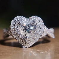 Bacc dodaci Ljubav oblik punog dijamantnog prstena Diamond Love Rhinestone prsten elegantno geometrija