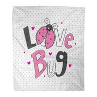 Flannel bacanje pokrivača uzorak Bug Ladybug Cartoon slatka ljubav divna beba mekana za kauč na krevet