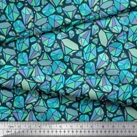 Soimoi plava pamučna kambrična tkaninska tkanina pahuljica i dijamant Geometrijska tkanina za ispis
