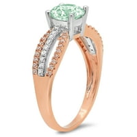 1.27ct okrugli rez zeleni simulirani dijamant 18k bijeli ružin Gold Gold Angažman prsten veličine 9