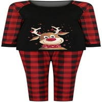Božićne pidžame za obiteljski snjegović tiskani toplim pidžamim set vrhovi dugih hlača dvodijelni setovi