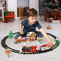 Set božićnog voza sa zvukovima i lampicama Električna željeznička igračka za igrac automobila mini voz