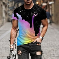 Amidoa muška ljetna majica stilski casual novitety kontrast grafički grafički ties lagana težina kratki