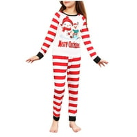 Mafytytpr Porodica koja odgovara Božićne pidžame Set Boys Giržić Božić Fashion Stripe Snowman Print